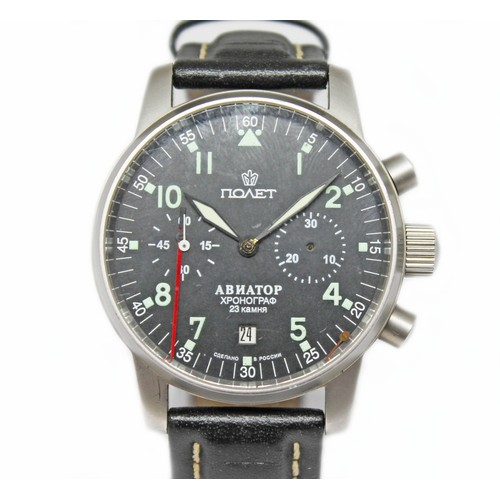 A Russian Poljot Aviator chronograph wristwatch circa 2000s diam