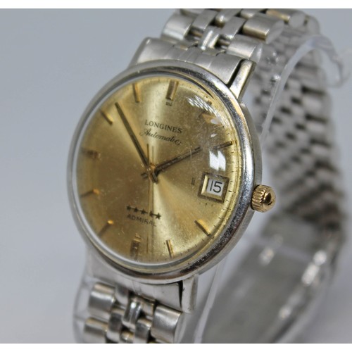 8 - A Longines Admiral 10K gold filled automatic wristwatch, circa 1960s, case diam. 35mm, signed champa... 