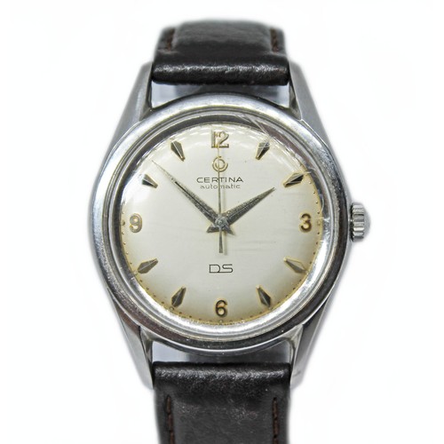 7 - A Certina DS stainless steel automatic wristwatch, circa 1970, diam. 35mm, signed champagne dial wit... 