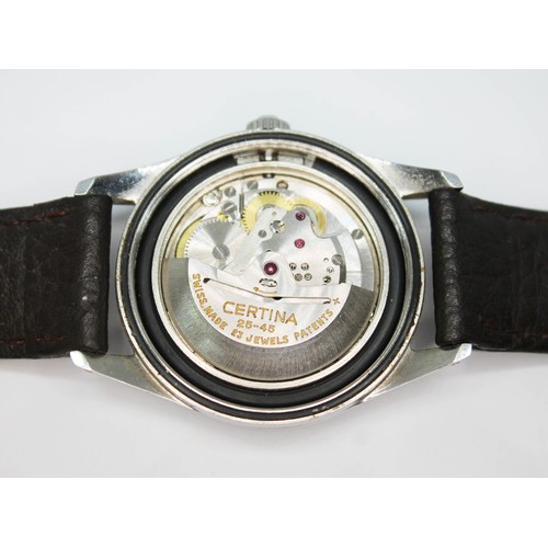 7 - A Certina DS stainless steel automatic wristwatch, circa 1970, diam. 35mm, signed champagne dial wit... 