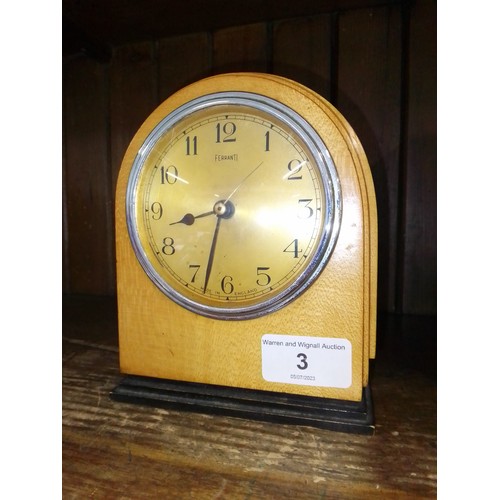 3 - An Art Deco Ferranti electric clock.