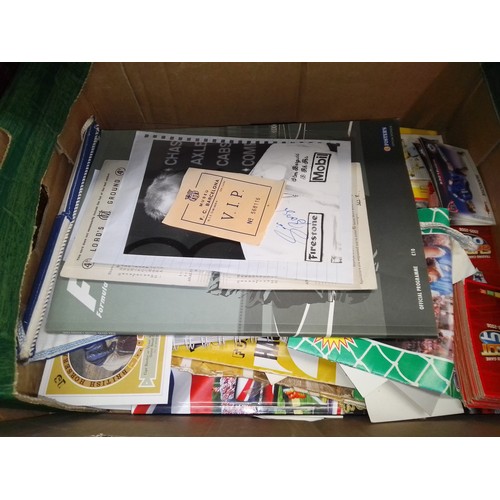 41 - A box of mixed sporting memorabilia.