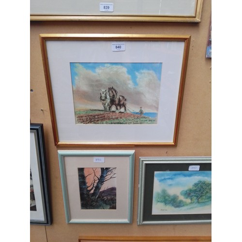 840 - Robert Lee, British 20th - 21st century, a pastel and two watercolours, each framed and glazed.