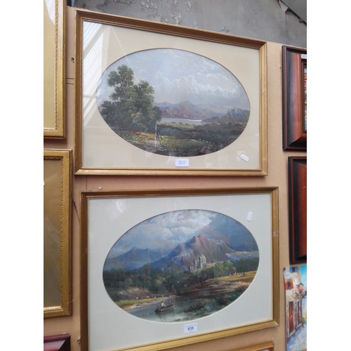 839 - Two oil paintings, 20th century, landscape scenes, each framed and glazed.