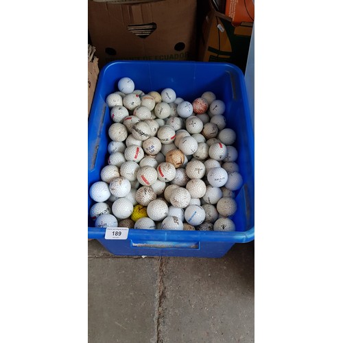 189 - A box of golf balls.