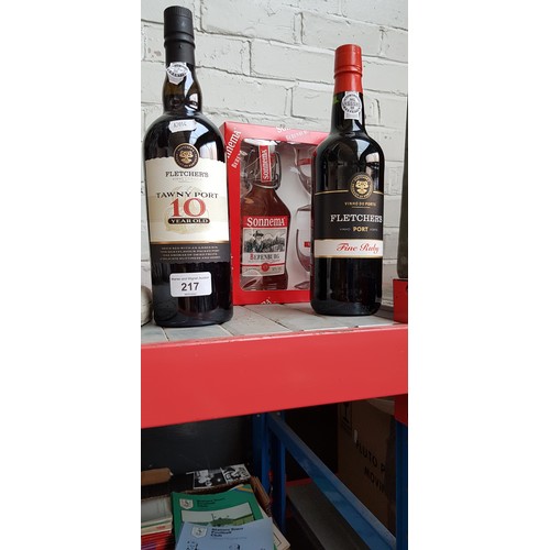 217 - Two bottles of port - one Ruby and one Tonnay