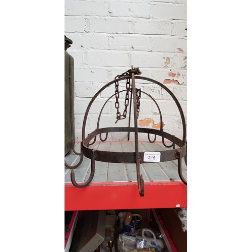 215 - A vintage game / pot hanging rack.