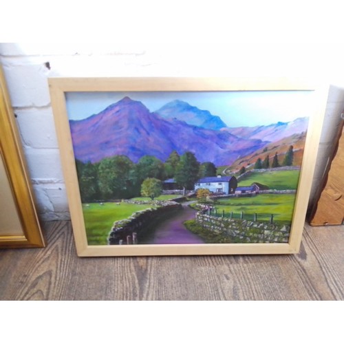 866 - 20th/21st century school, oil on canvas, 'Beckstone', Lake District scene (39cm x 29cm), signed 'D S... 