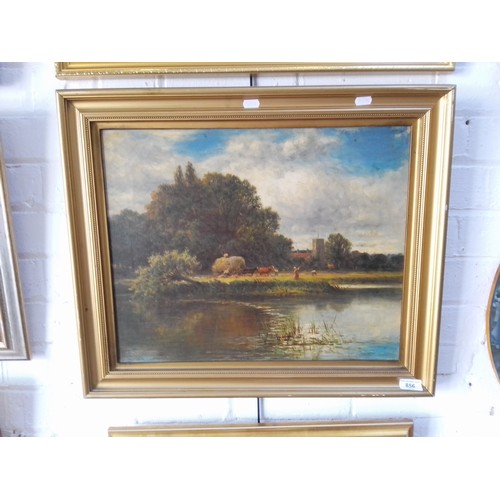 856 - L. Richards (Scottish, 19th century), oil on canvas, landscape scene (50cm x 40cm), signed to lower ... 