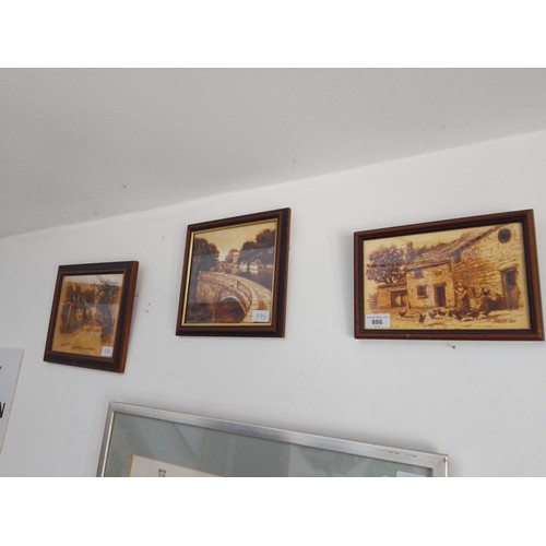 886 - Three original sepia tone oil paintings by Robert Lee (British 20th/21st century), Lancashire scenes... 