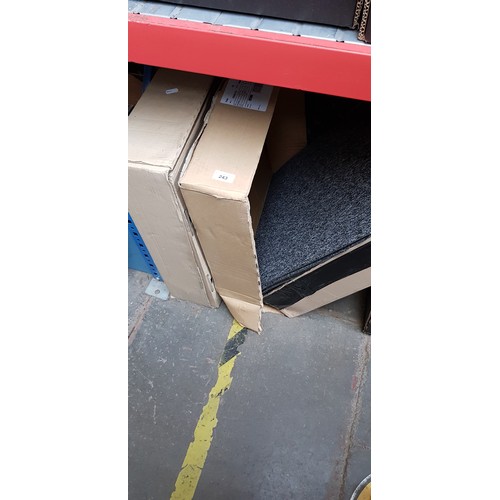 243 - Two boxes of carpet tiles, one grey and one blue - approx 5m square coverage ( approx 20 in each box... 