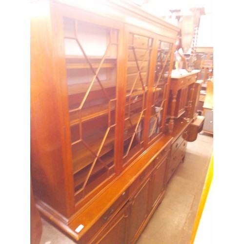 934 - An astral glazed mahogany cabinet bookcase, width 149cm.