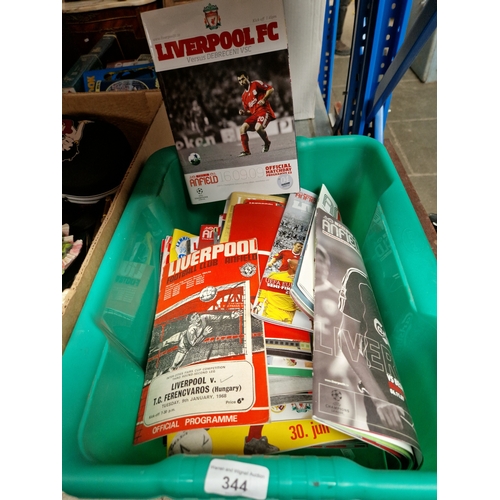 344 - 62 Liverpool FC home and away European match programmes, 1960s to 1990s.