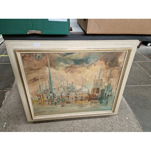 820A - An oil on board, framed, signed lower left H G Sutcliffe 71.