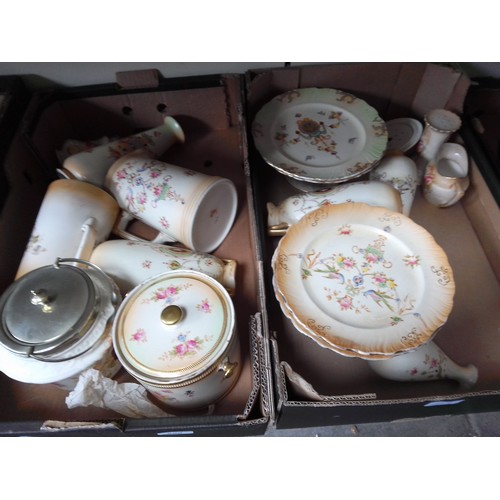 688 - Two boxes of Crown Devon pottery.