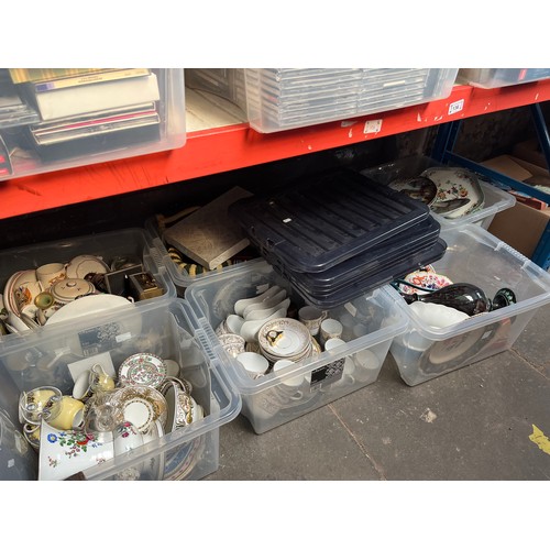 136 - 9 boxes of miscellaneous items including ceramics, glassware, ornaments, collector's plates, etc.