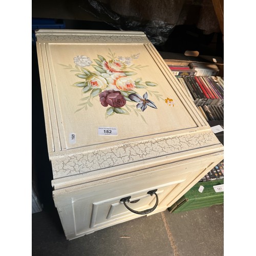 182 - A cream painted storage box.