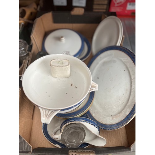 210 - 8 boxes of mixed pottery, metal-ware, glassware, plated-ware, etc.