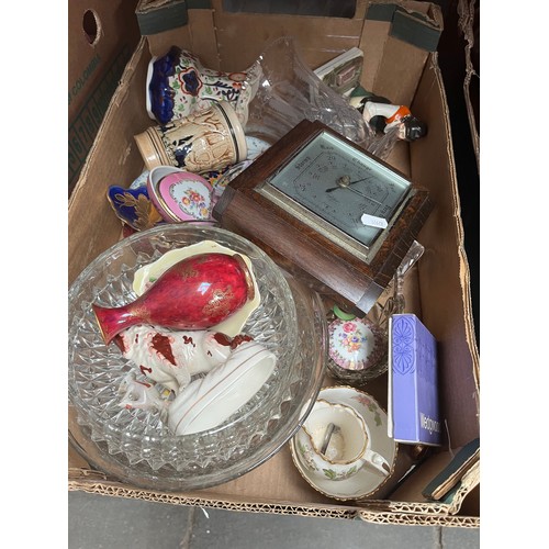 210 - 8 boxes of mixed pottery, metal-ware, glassware, plated-ware, etc.