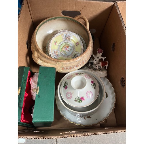 208 - 14 boxes of miscellaneous items including ceramics, ornaments, glassware, pictures, etc.