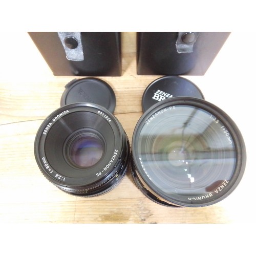 3 - Two Zenza Bronica Zenzanon-PS lenses: 1:3.5 f=50mm and 1:2.8 f=80mm serial nos. 5502068 & 8311324 re... 