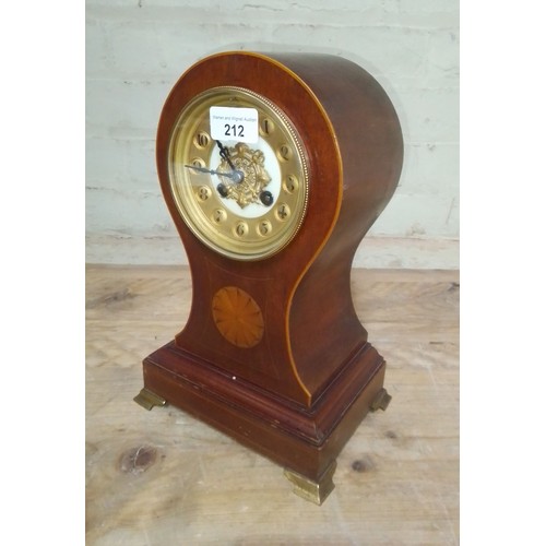 212 - A French mahogany cased balloon clock, height 30cm.