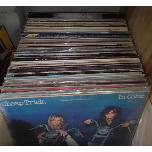 234 - A box of approx 80 LPs - 70s Rock collection to include Cheap Trick, Peter Frampton, ELO, Roxy Music... 