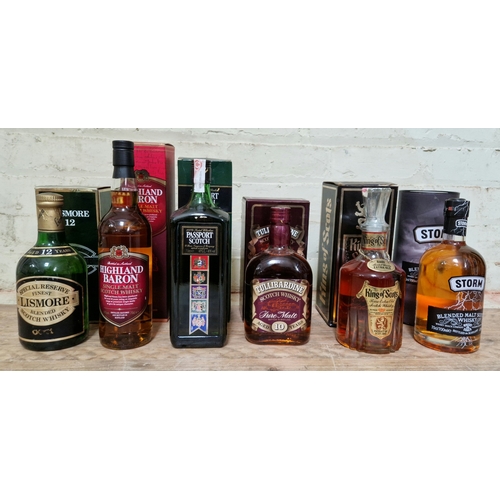 152 - 6 bottles of assorted scotch whisky to include Lismore blended 12, Highland Baron single malt, Passp... 