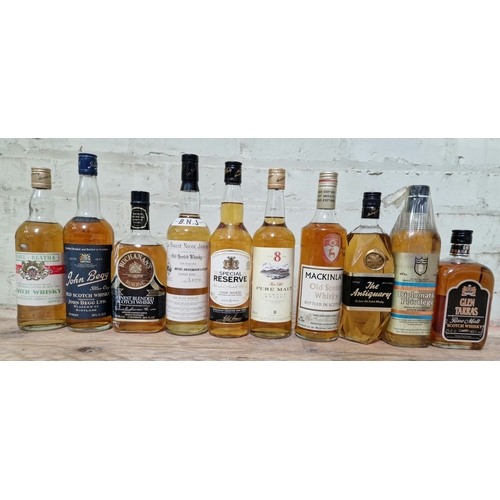 165 - 10 bottles of assorted scotch whisky to include Mackinlay's, Special Reserve, Co Op pure malt 8, The... 