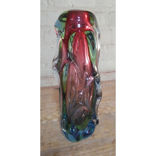 266 - A Czech pulled glass vase, height 31cm.