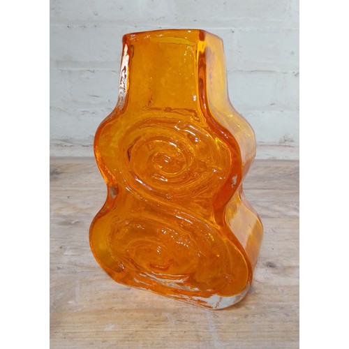 261 - A Whitefriars cello vase in tangerine orange, height 18cm.