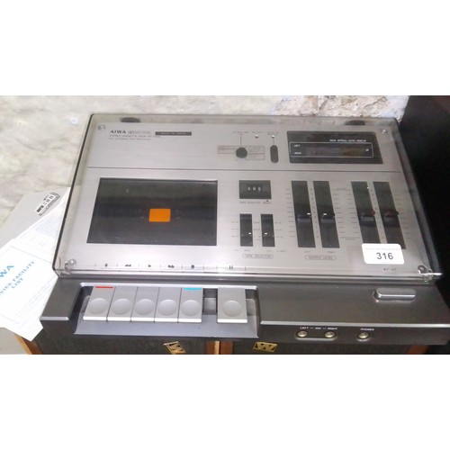 316 - An Aiwa AD-2000K stereo cassette deck.