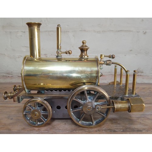 366 - A scratch built live steam brass engine, gauge 2 1/2