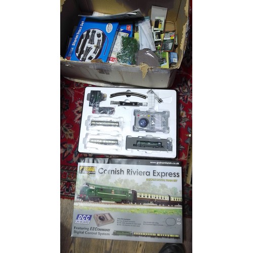 438 - A Graham Farish train kit together with some railway items including scenery and a box of die-cast t... 