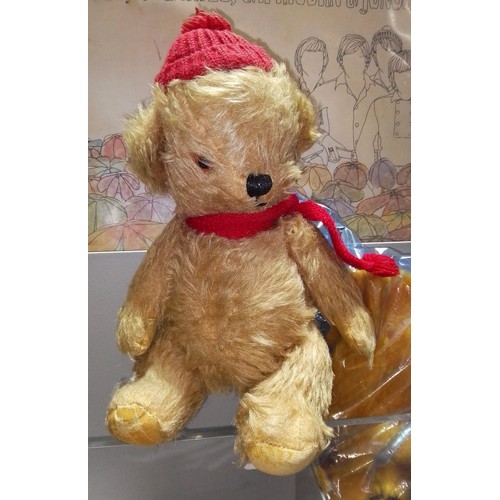 419 - An Alpha Farnell teddy bear, similar to that seen on the BBC Listen with Mother, circa 1950s, togeth... 