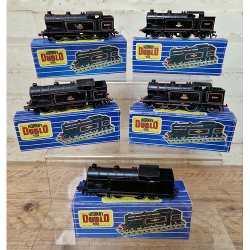 331 - Five Hornby Dublo 00 gauge 3-rail 3217 0-6-2 tank locomotives B.R. no.69567, in associated boxes.