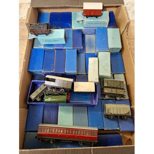 350 - A box of approx. 60 assorted Hornby Dublo boxed rolling stock items to include horse box, mineral wa... 