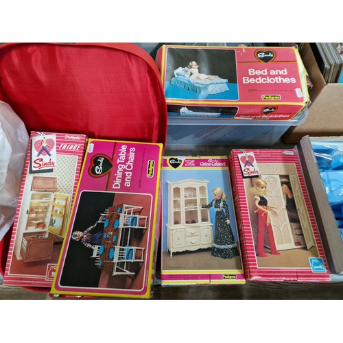 390 - A large collection of vintage Pedigree Sindy furniture, dolls, clothes and accessories including box... 