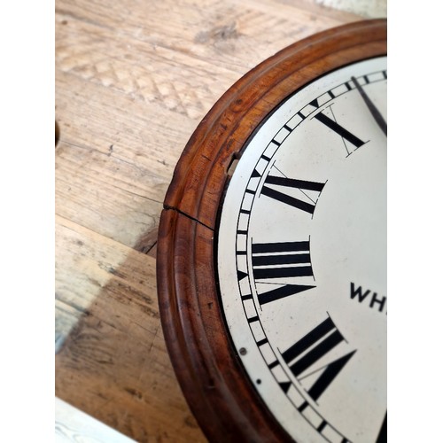 211 - A mahogany case fusee railway clock, L.M.S. Joyce, Whitchurch, diameter 45cm.