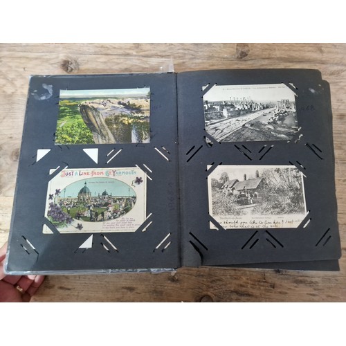 189 - Five albums of postcards and photographs, mainly early 20th century, various subject matter.