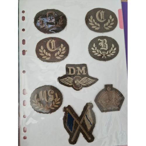 142 - Three albums of military badges, patches and buttons.