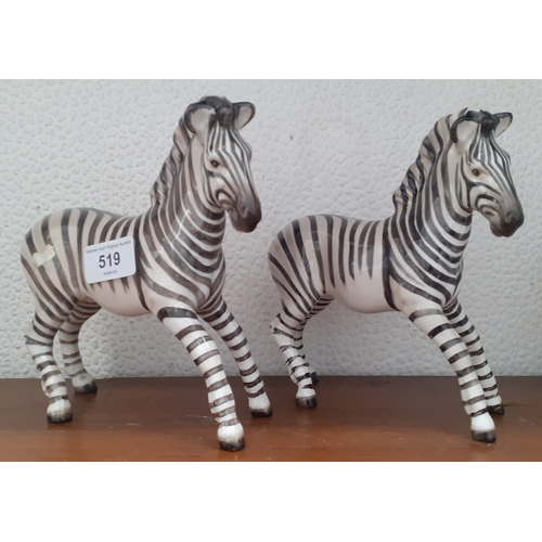 519 - 2 Beswick Zebra figures