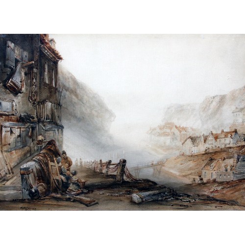 134 - Henry Barlow Carter (1804-1868), Staithes near Whitby, watercolour, 46cm x 31cm, signed lower left, ... 