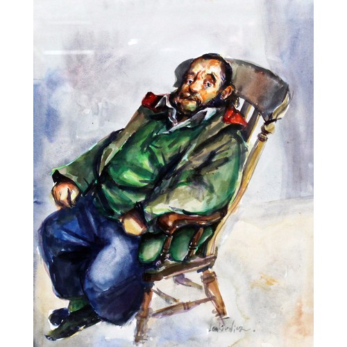 118 - Robert Lenkiewicz (1941-2002), untitled, portrait, signed bottom right, watercolour on paper, 29cm x... 