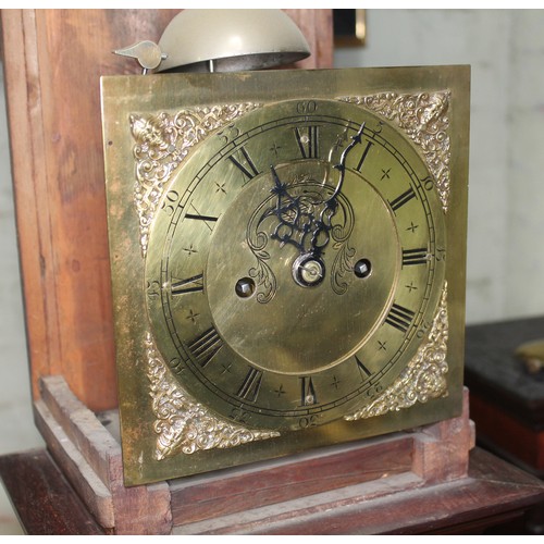 104 - An early 20th century mahogany grandmother clock, 7 1/4