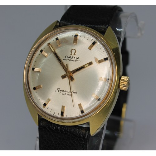 89 - An Omega Seamaster Cosmic automatic gold plated wristwatch, circa 1970s, case width 35mm, signed dia... 