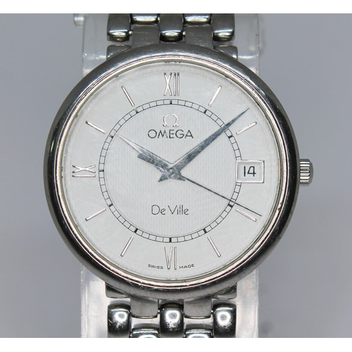 88 - An Omega Deville stainless steel wristwatch, circa 1990s, cal. 1532, case diam. 35mm, signed pattern... 