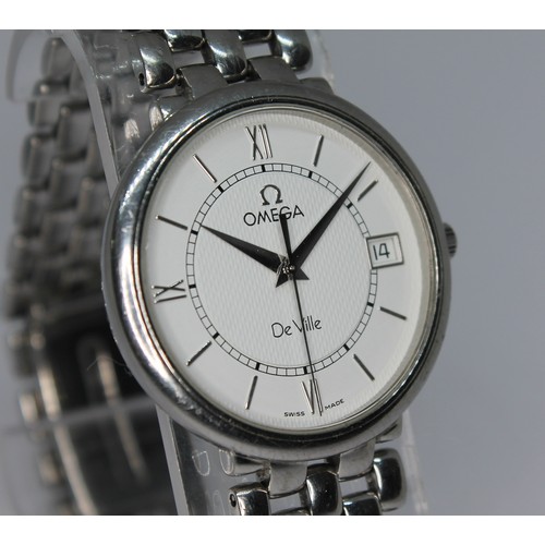 88 - An Omega Deville stainless steel wristwatch, circa 1990s, cal. 1532, case diam. 35mm, signed pattern... 