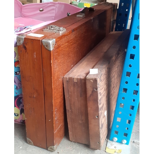 201 - A Browning gun case and a wooden cartridge box.