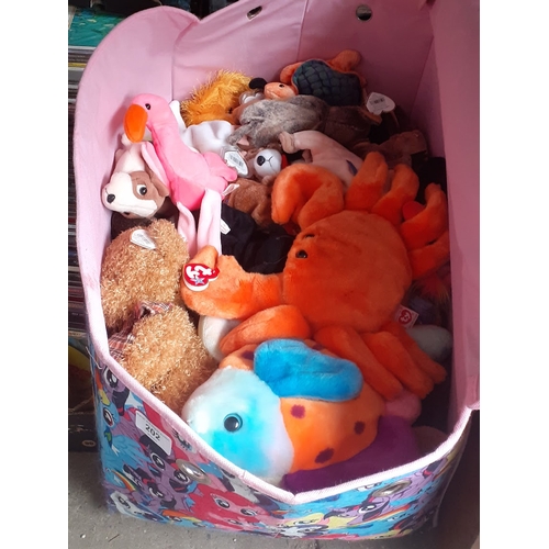 202 - A collection of 60 assorted TY beanie soft toys.